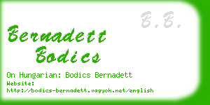 bernadett bodics business card